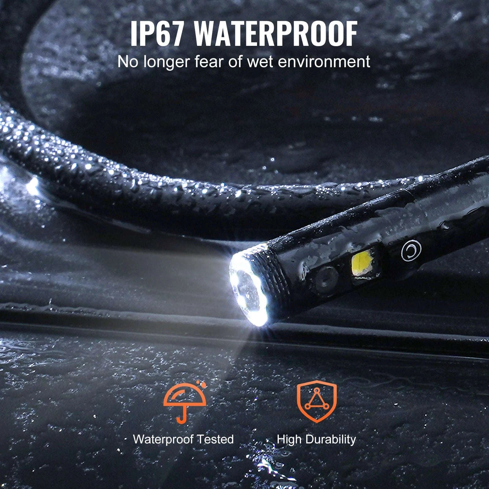 Triple Lens Endoscope Camera with 4.3" Screen and 16.4ft Cable-United States