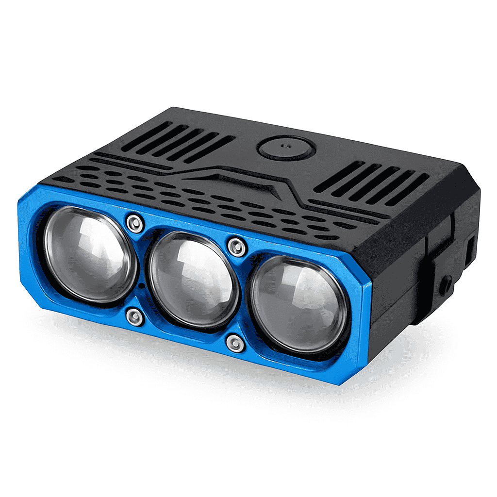 Triple Lens LED Spotlight Headlight for Car Motorcycle SUV ATV-6000K Cold White
