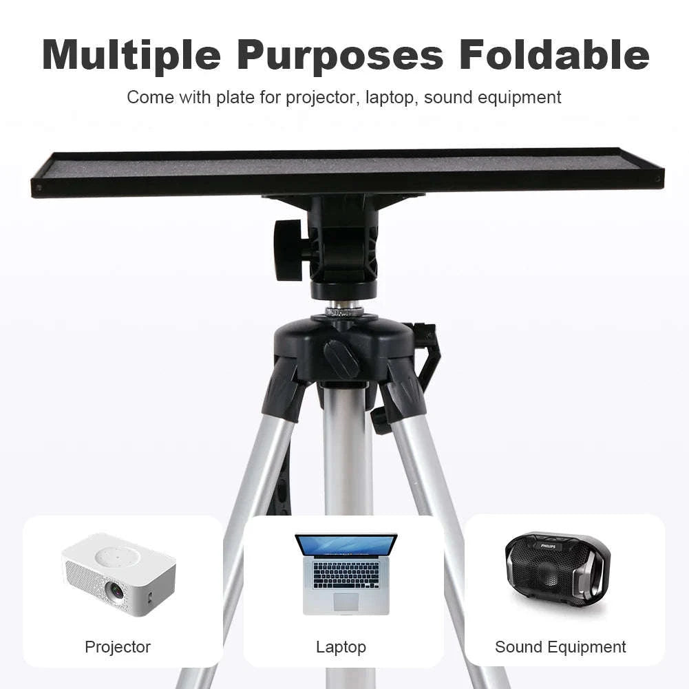 Tripod Projector Stand Foldable Laptop Stand with Adjustable Height-Silver / UNITED KINGDOM