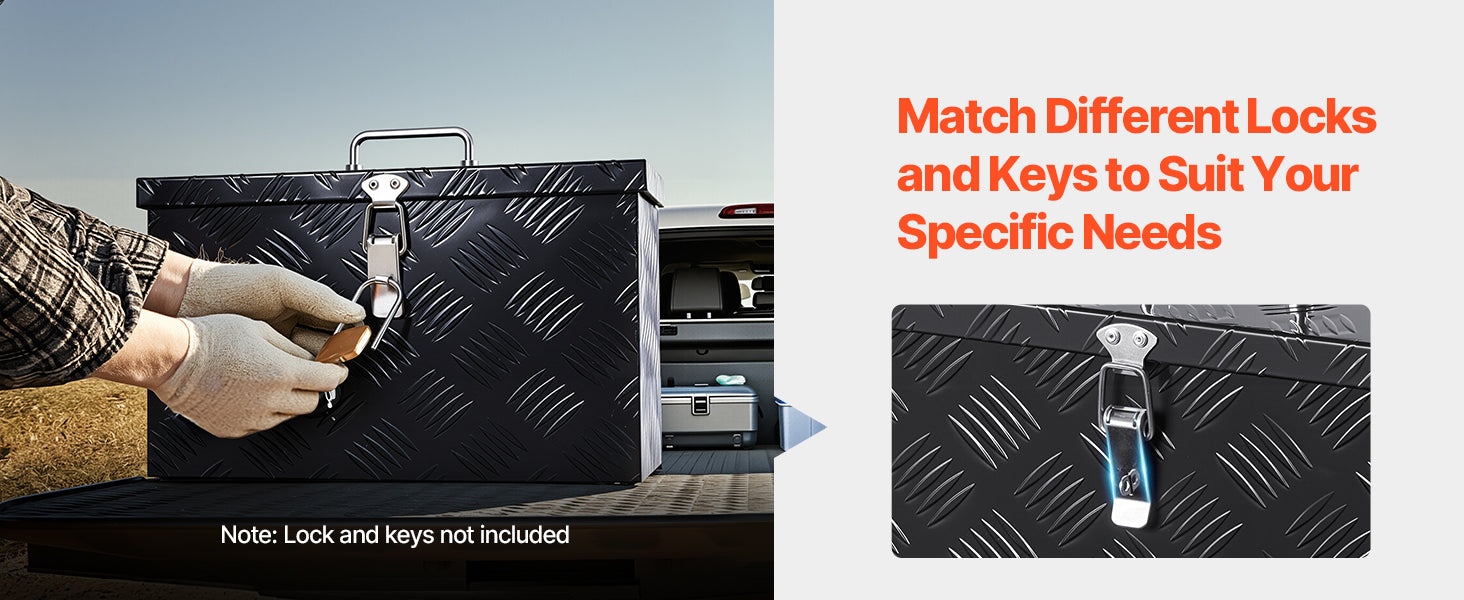 Heavy Duty Aluminum Truck Bed Tool Box with Lockable Storage