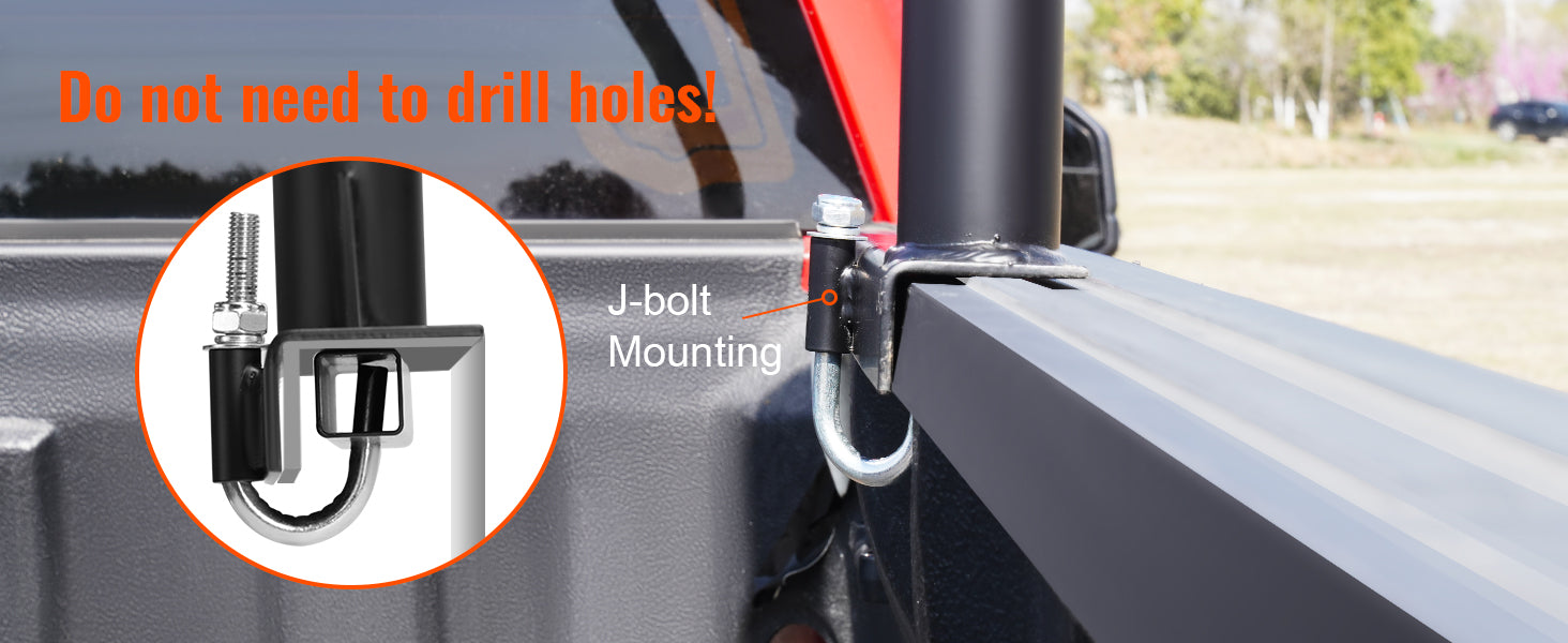 Adjustable Truck Ladder Rack 46-71 in 800 lbs Capacity Steel