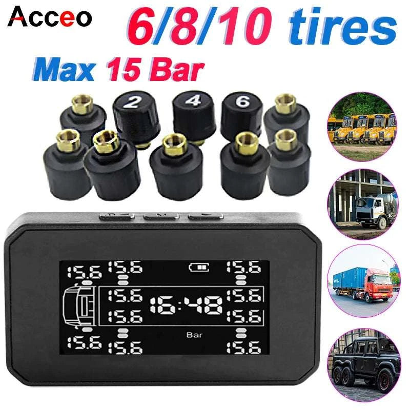 Truck Tire Pressure Monitoring System with LCD & External Sensors-TPMS-K23 / 12 Sensor-K23