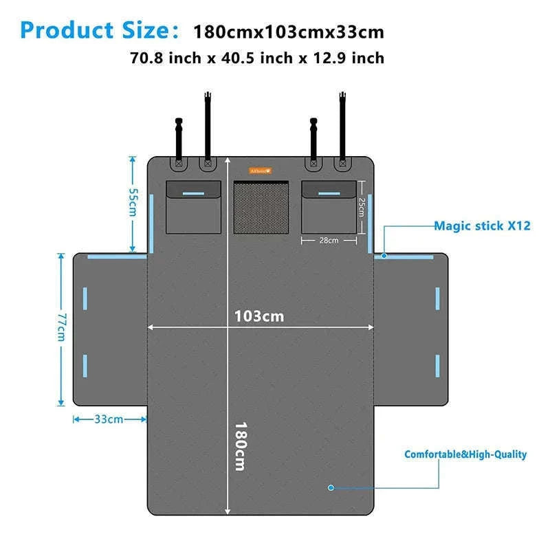 Trunk Cargo Liner for Pets, Waterproof, Anti-Slip, Black-1pc