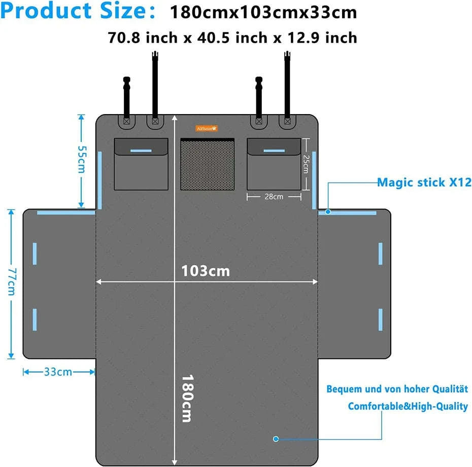 Trunk Cargo Liner for Pets, Waterproof, Anti-Slip, Black-1pc