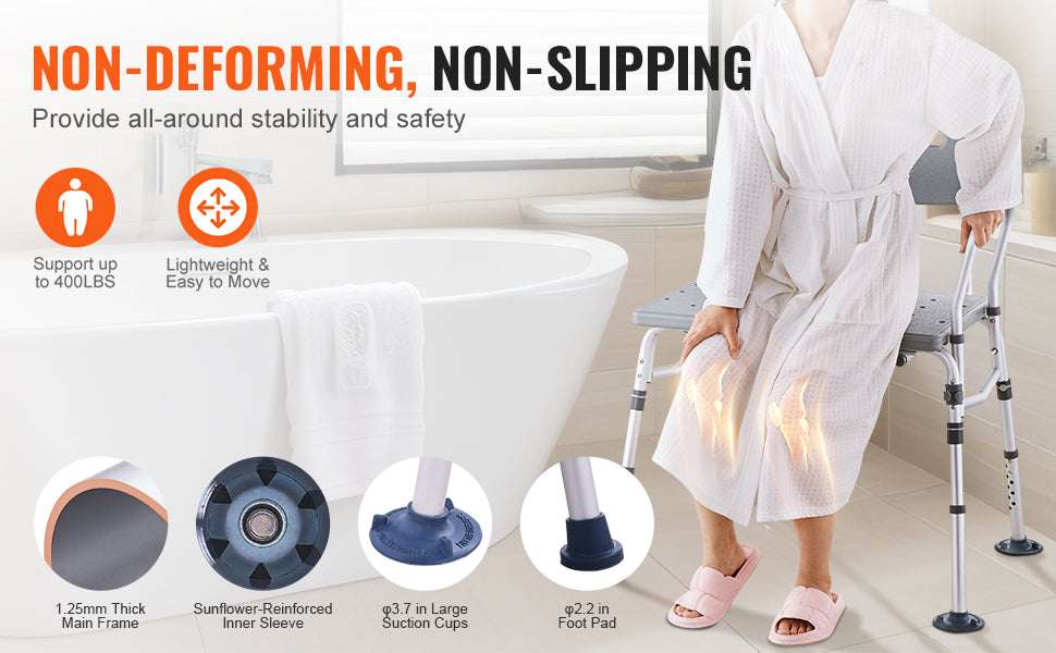 Tub Transfer Bench with Backrest & Armrest, Adjustable Non-Slip Shower Seat-FBL630239 / france