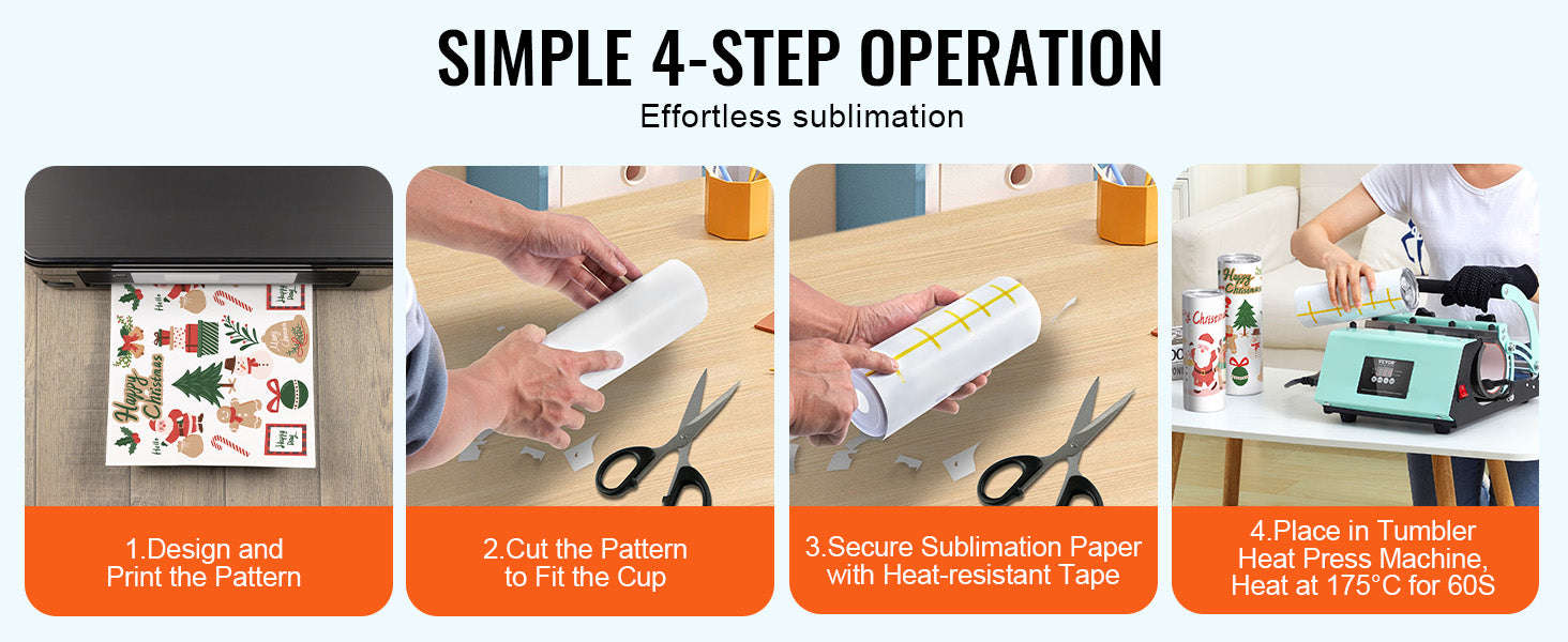 Tumbler Heat Press Machine with 8 Blank 20 oz Sublimation Tumblers-8pcs / United States