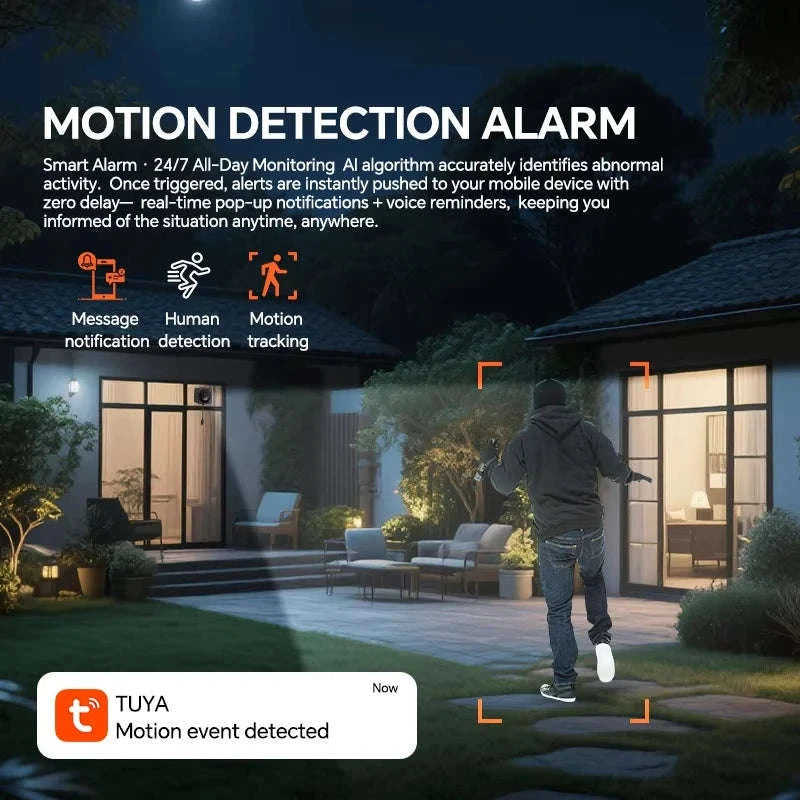 Tuya 2K 5G WiFi Magnetic Window Security Camera with AI Detection-1080P-1PC / Type-C
