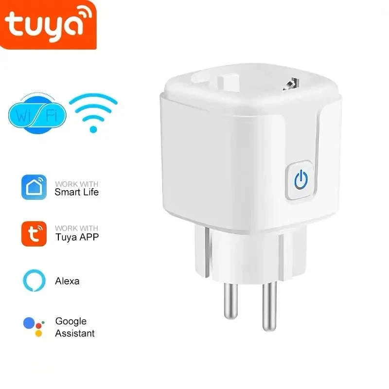 Tuya EU Smart Plug with Zigbee or WiFi and Power Monitoring-WIFI / 20A