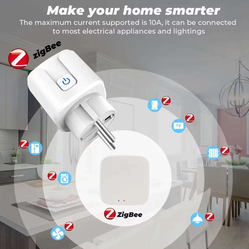 Tuya EU Smart Plug with Zigbee or WiFi and Power Monitoring-WIFI / 20A