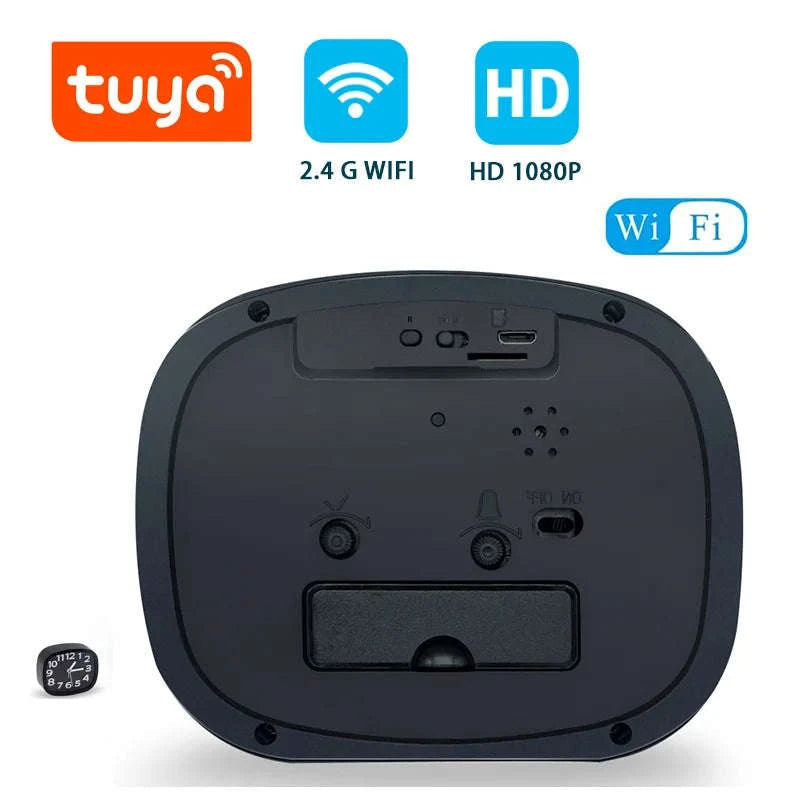 Tuya HD 1080P WiFi Mini Security Camera Clock-Default Title