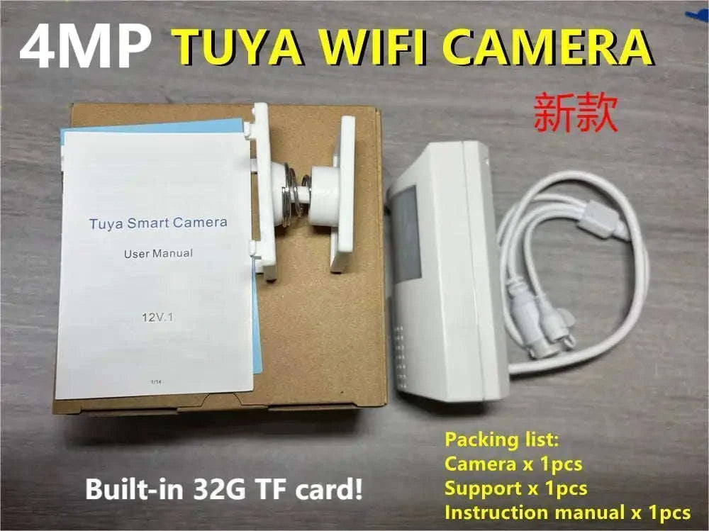 Tuya POE Mini WiFi Security Camera, 2MP/4MP, 2-Way Audio-4mp WIFI POE 32G