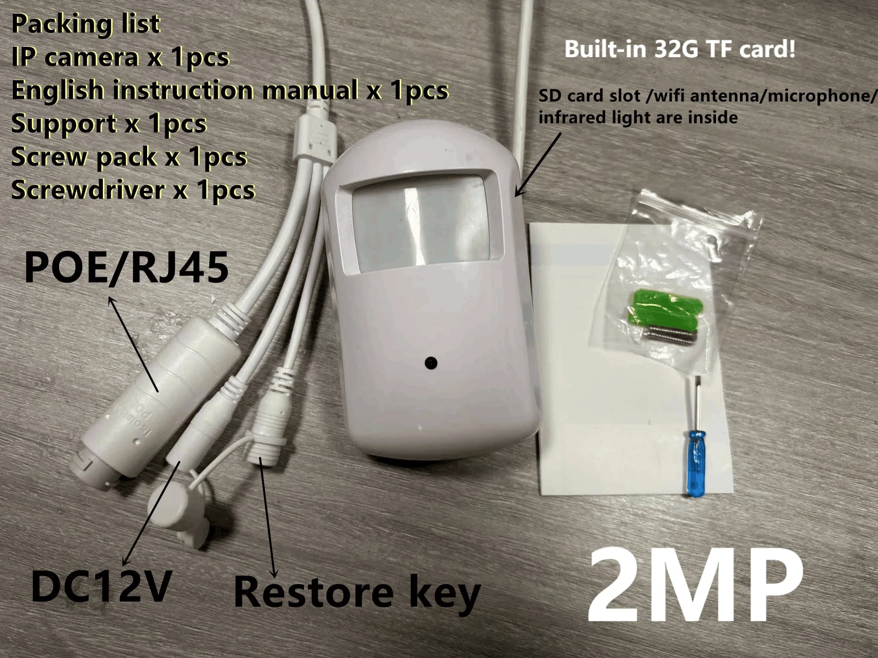 Tuya POE Mini WiFi Security Camera, 2MP/4MP, 2-Way Audio-4mp WIFI POE 32G