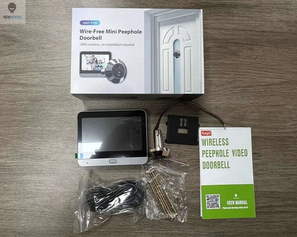 Tuya Smart 3MP Peephole Door Camera – Wide Angle, Night Vision, Remote View-Door Camera