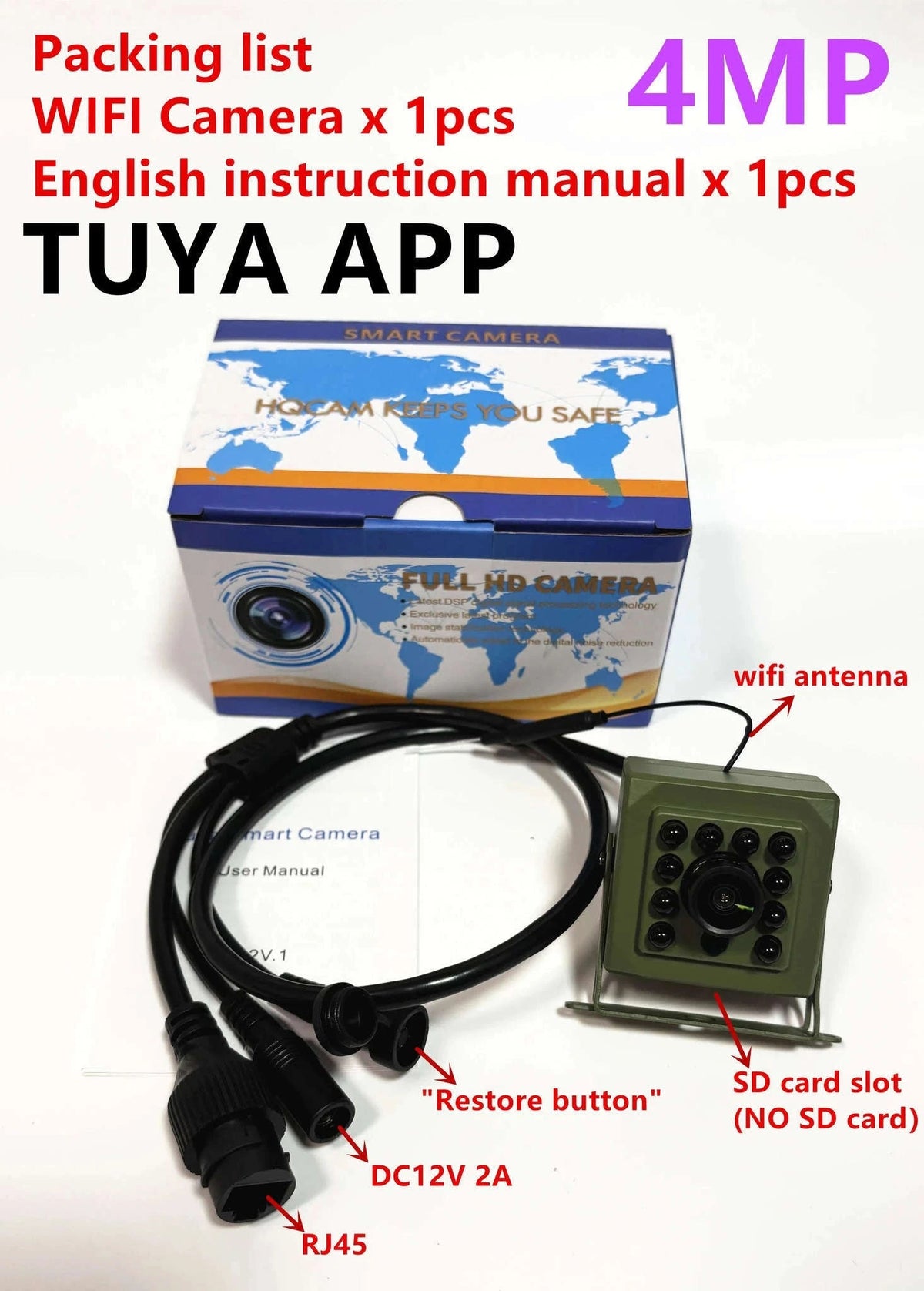 Tuya Smart Bird Watching Camera with Night Vision-4MP WIFI / 3.6mm