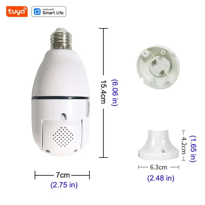 Tuya Smart E27 Bulb Camera HD Security-Only Camera White