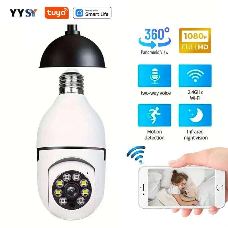 Tuya Smart E27 Bulb Camera HD Security-Only Camera White