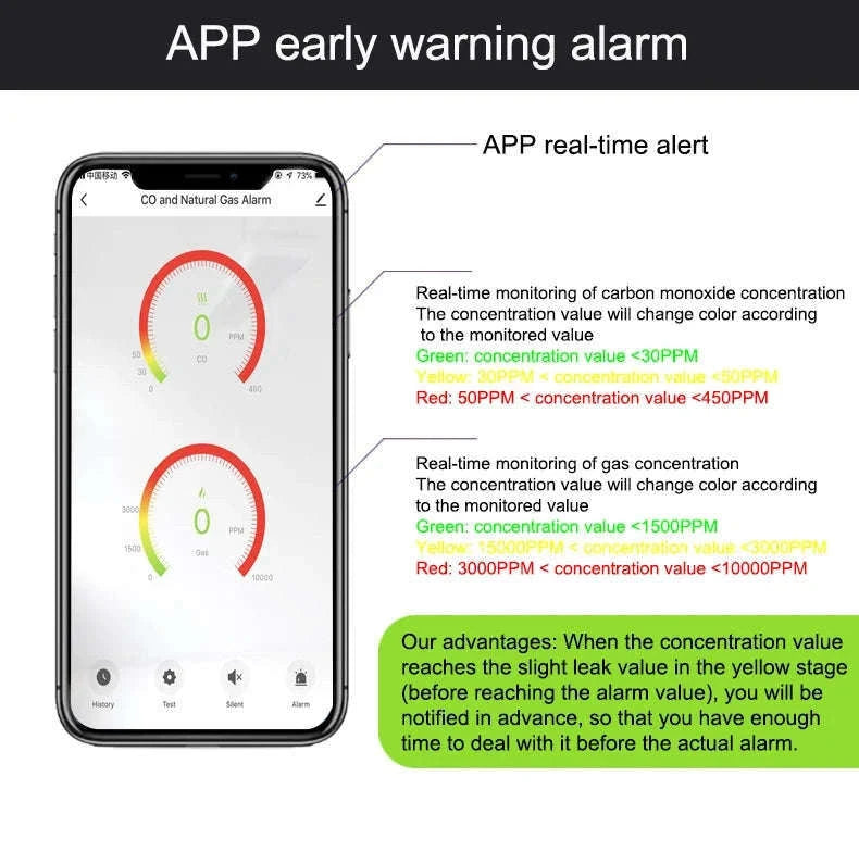 Tuya Smart Life Gas and CO Leak Detector WiFi Alarm-WIFI GAS