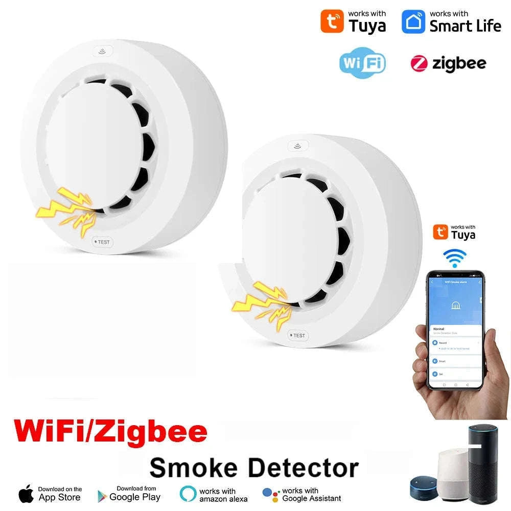Tuya Smart Smoke Detector for WiFi or Zigbee Home Safety-Zigbee