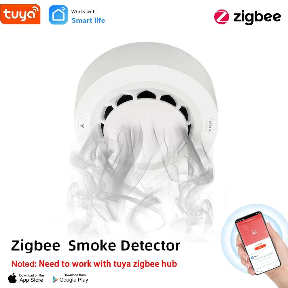 Tuya Smart Smoke Detector for WiFi or Zigbee Home Safety-Zigbee