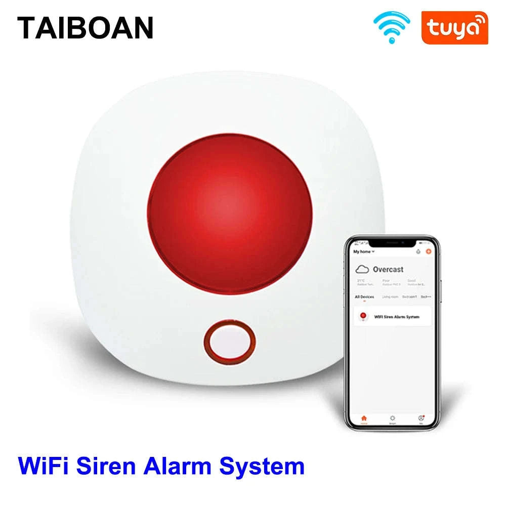 Tuya Smart WiFi 110dB Alarm Siren with Strobe Light-EU plug / China Mainland