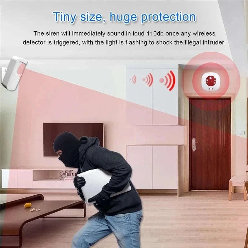 Tuya Smart WiFi 110dB Alarm Siren with Strobe Light-EU plug / China Mainland