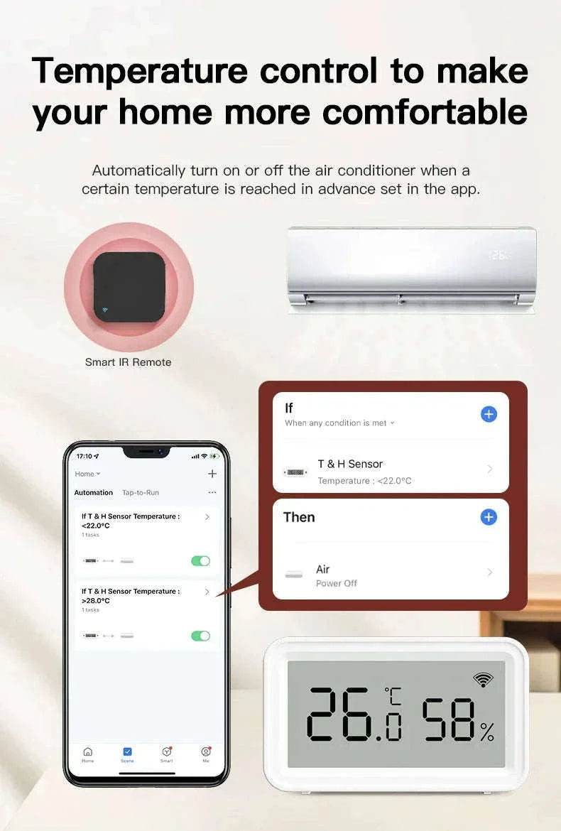 Tuya Temperature Humidity Sensor for Smart Home Monitoring-Zigbee Version