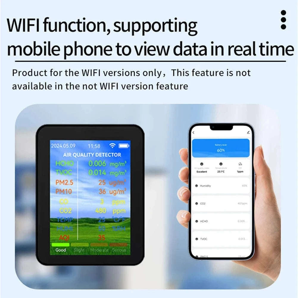 Tuya WiFi Multifunctional Air Quality Meter-black