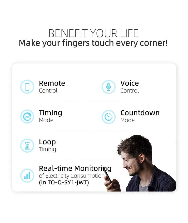 TUYA WiFi Smart Circuit Breaker with Power Metering 1P 63A-32A / White No metering