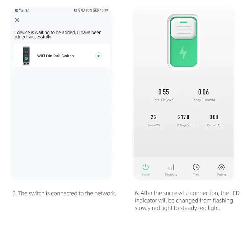 TUYA WiFi Smart Circuit Breaker with Power Metering 1P 63A-32A / White No metering