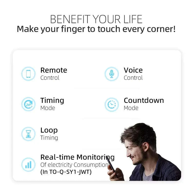 TUYA WiFi Smart Circuit Breaker with Power Metering 1P 63A-32A / White No metering
