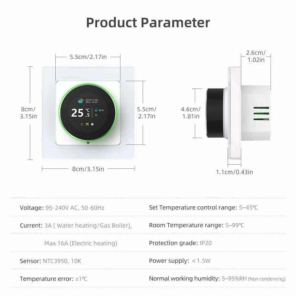 Tuya WiFi Smart Thermostat Controller for Easy Heating Control-WiFi ElectricHeating / CHINA
