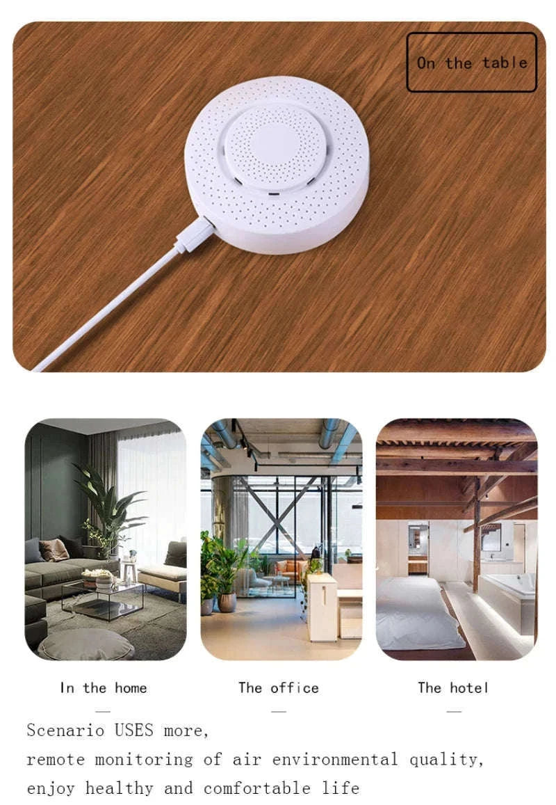 Tuya Zigbee/WiFi Air Quality Sensor for Smarter Home Monitoring-Zigbee Version 5in1 / China Mainland