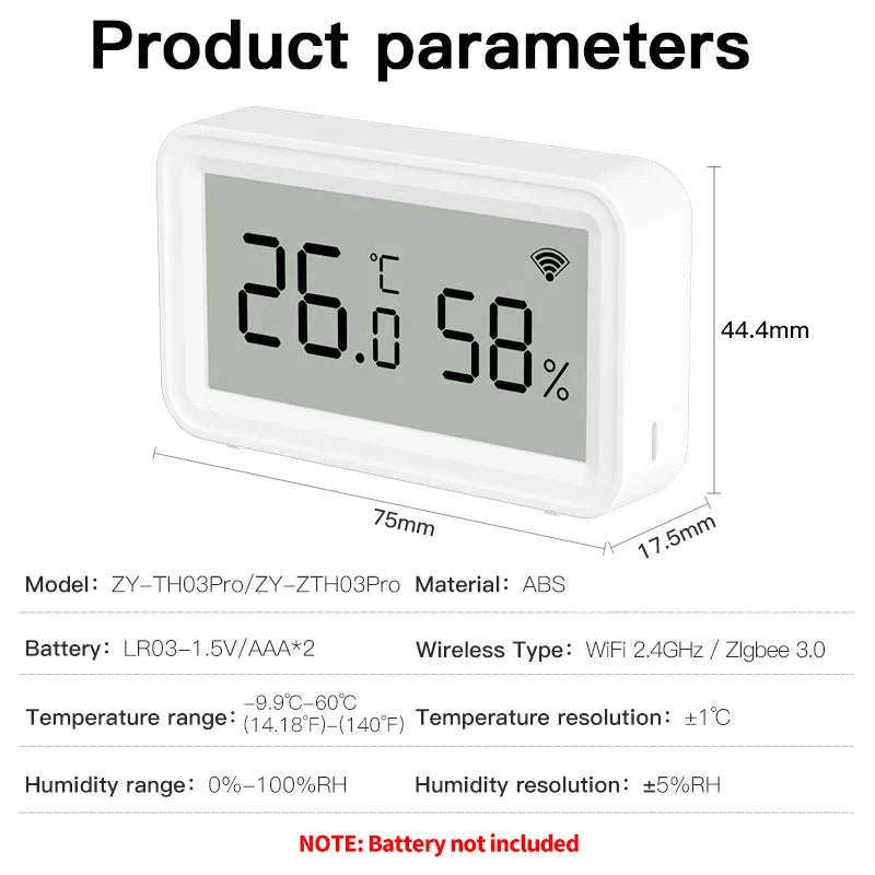 Tuya Zigbee WiFi Temperature Humidity Sensor for Smart Home-Zigbee Version