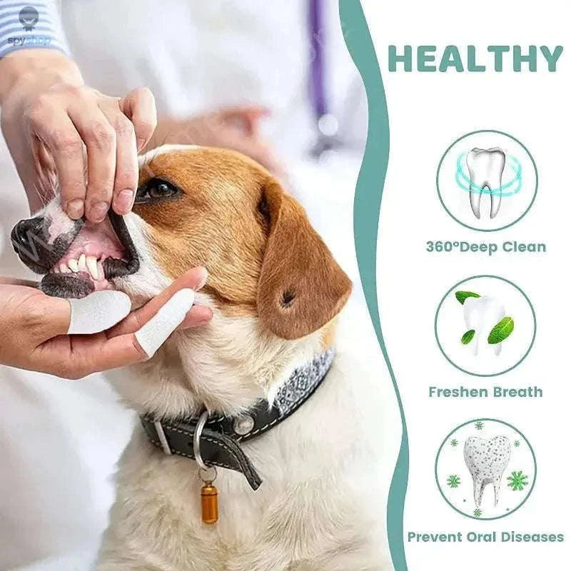 Two-Finger Pet Dental Cleaning Wipes for Cats and Dogs-Finger Cots / 12pcs