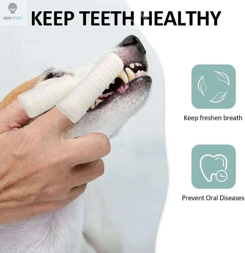 Two-Finger Pet Dental Cleaning Wipes for Cats and Dogs-Finger Cots / 12pcs