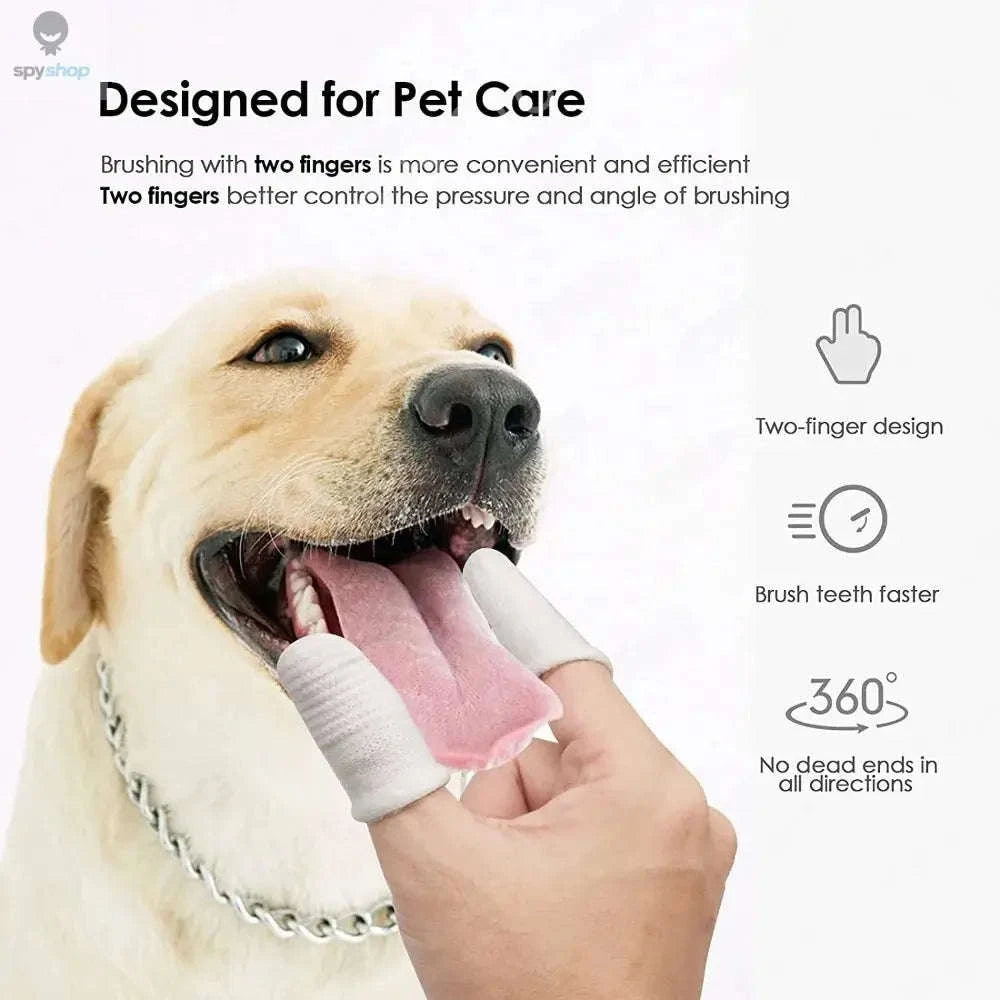 Two-Finger Pet Dental Cleaning Wipes for Cats & Dogs-Finger Cots / 12pcs