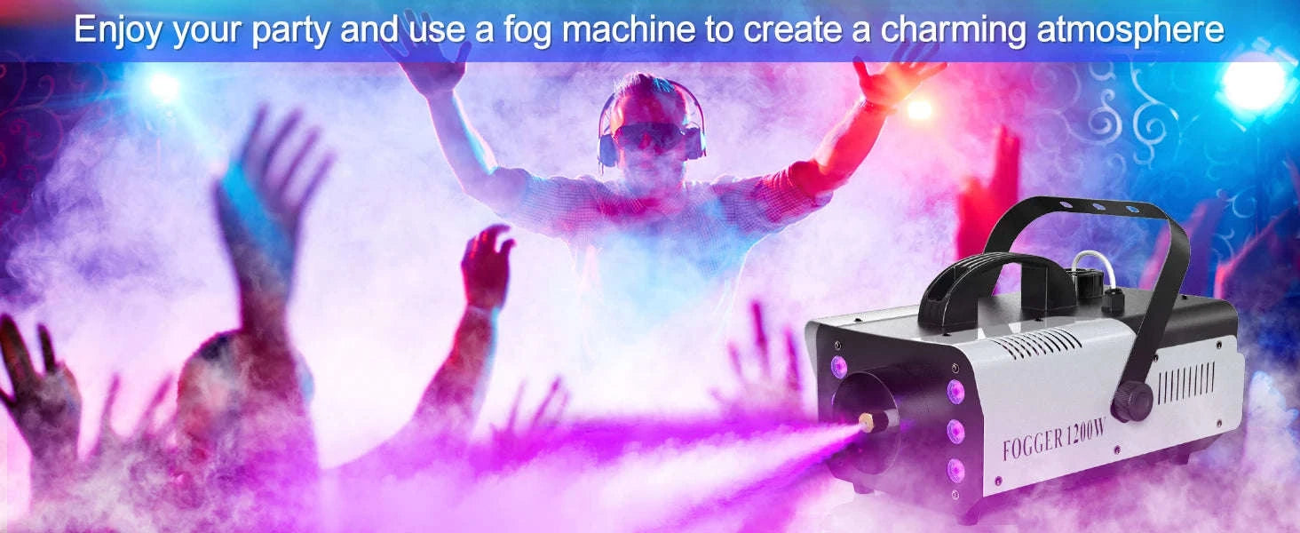 U'King 1200W Fog Machine with 6 LED Stage Effects-UNITED KINGDOM / UK Plug