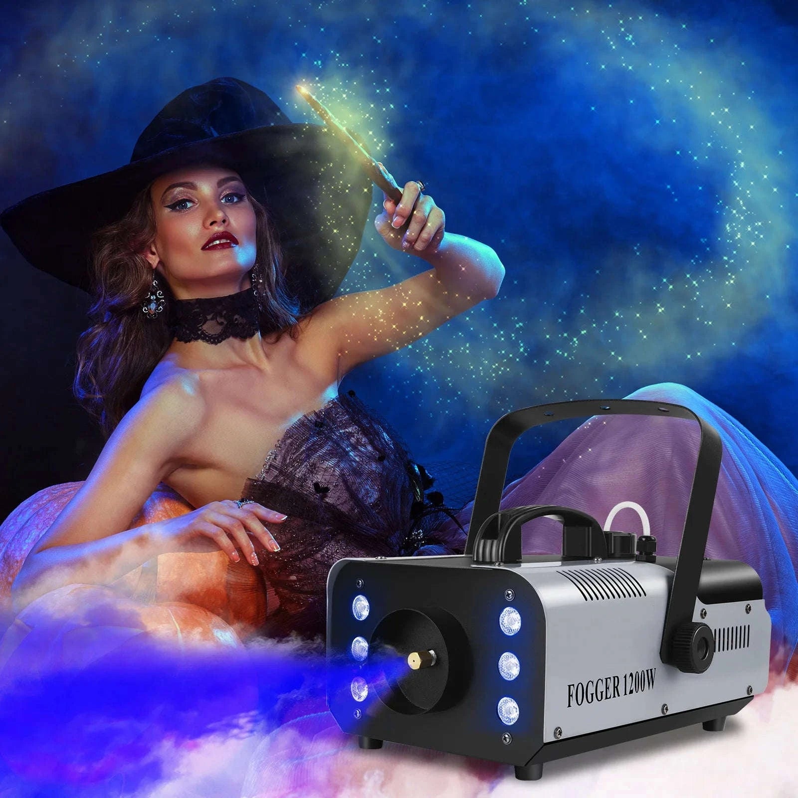 U'King 1200W Fog Machine with 6 LED Stage Effects-UNITED KINGDOM / UK Plug