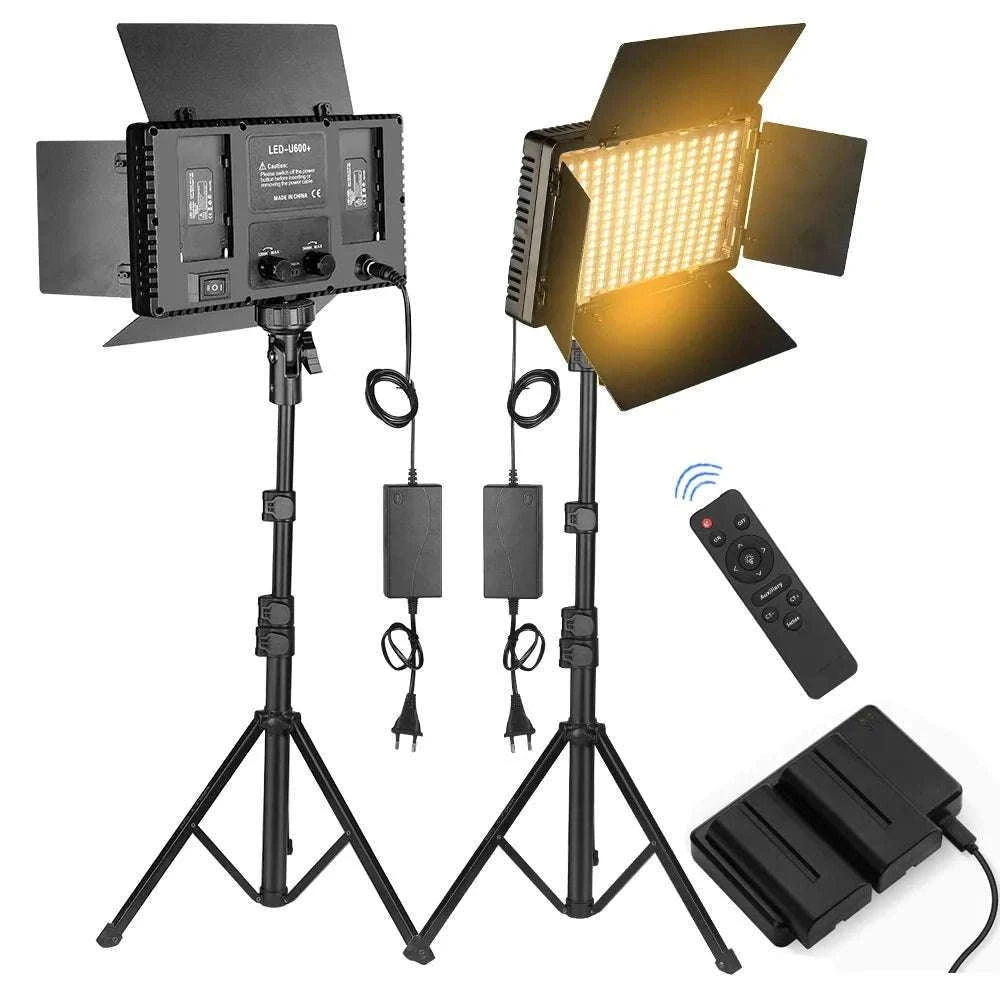 U800+ LED Video Light Bi-Color 2500K-8500K with Tripod Remote-NA-U600-LBC