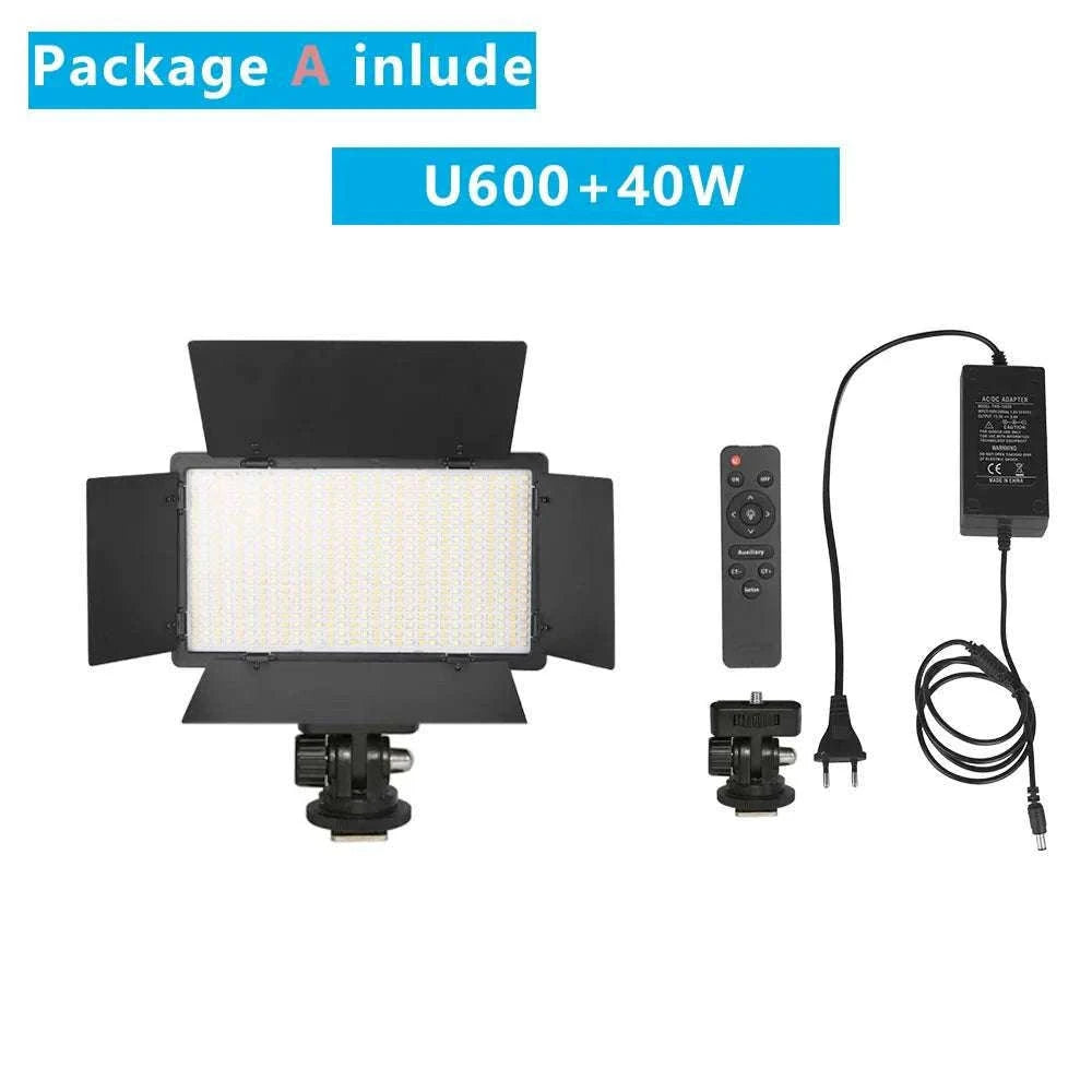 U800+ LED Video Light Bi-Color 2500K-8500K with Tripod Remote-NA-U600-LBC