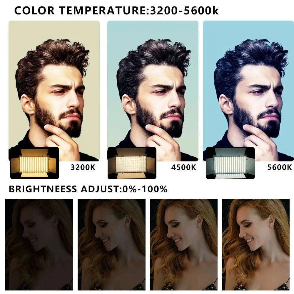 U800+ LED Video Light Bi-Color 2500K-8500K with Tripod Remote-NA-U600-LBC