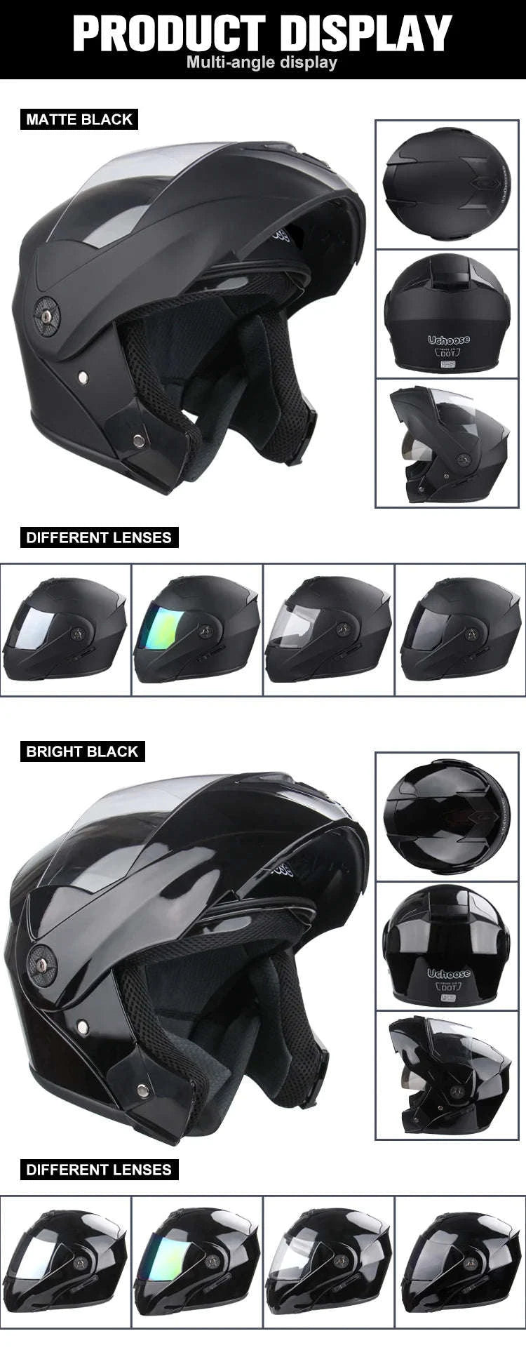 Uchoose Modular Motorcycle Helmet-5 / XL