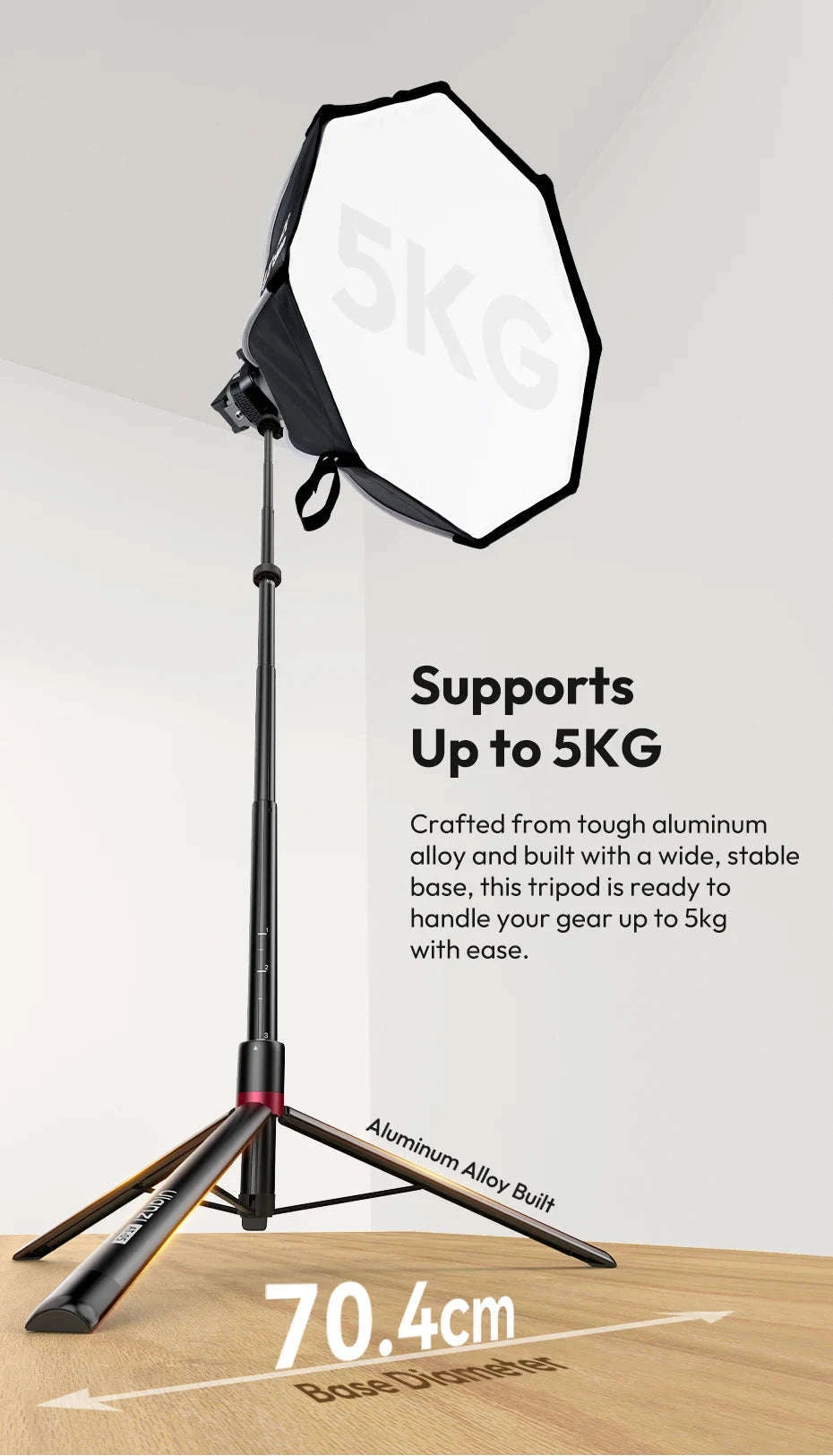 Ulanzi AT-05 2M Heavy Duty Light Stand for Cameras & Video Lights-black / CHINA