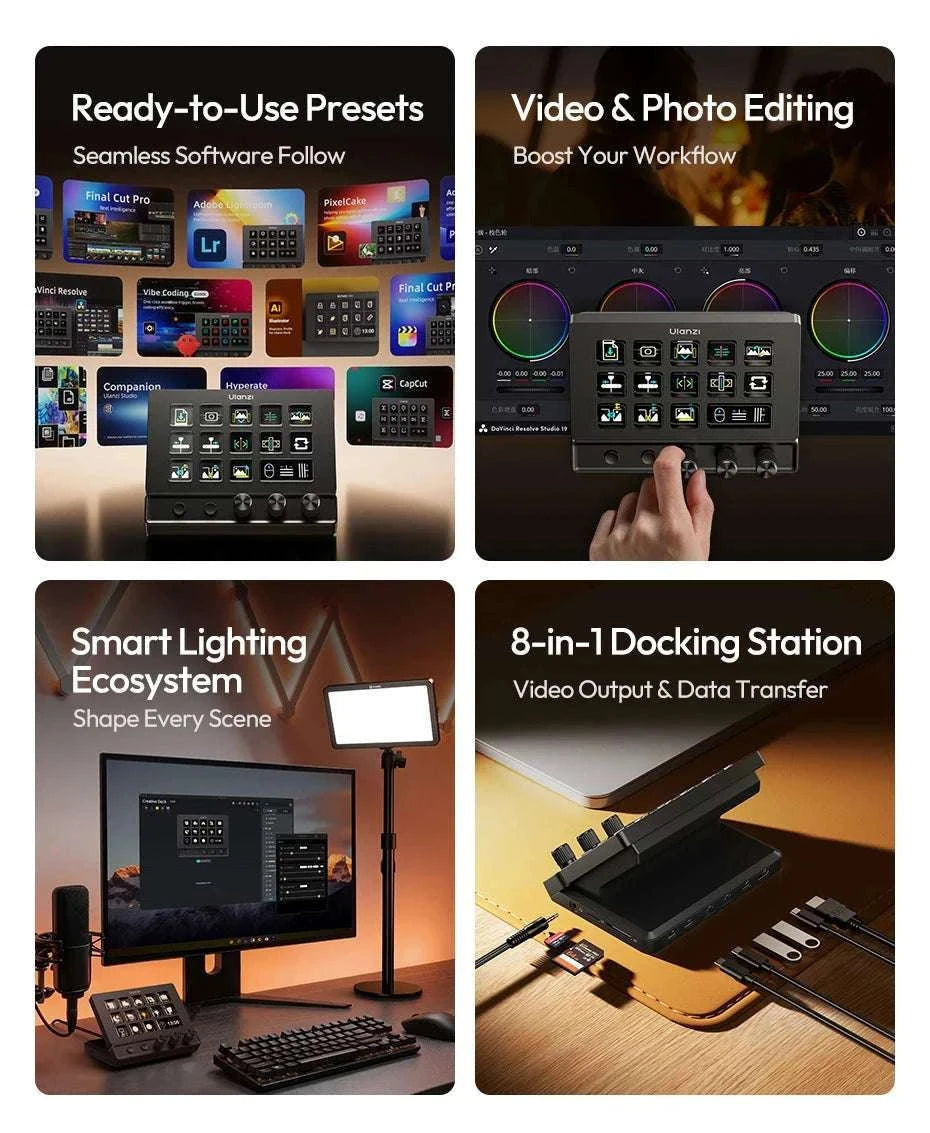 Ulanzi D200X Desktop Control Hub for Creative Workflow Setup-D200X D100H Set / China Mainland
