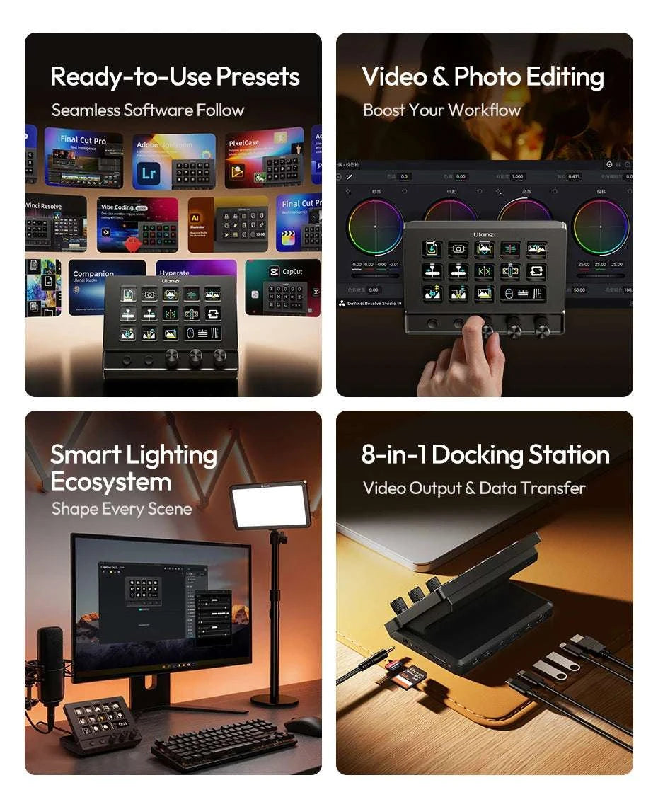 Ulanzi D200X Desktop Control Hub for Creative Workflow Setup-D200X D100H Set / China Mainland
