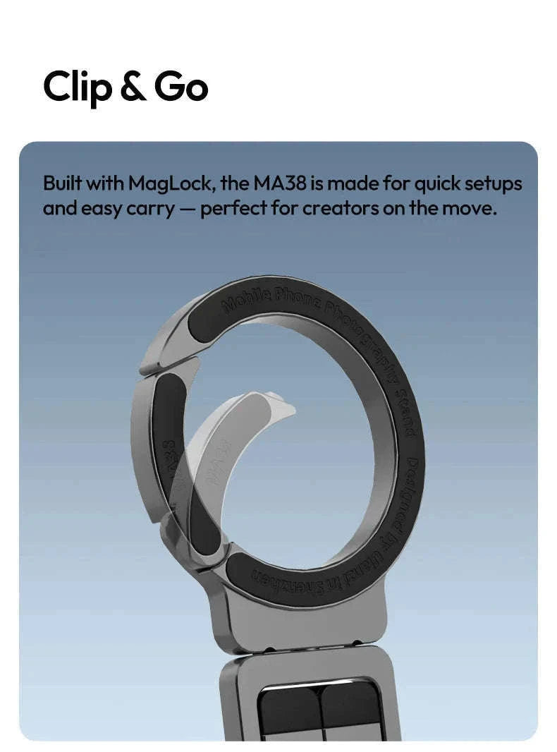 Ulanzi MA38 MagLock Magnetic Phone Stand with Hidden Hook-MA38 / China Mainland