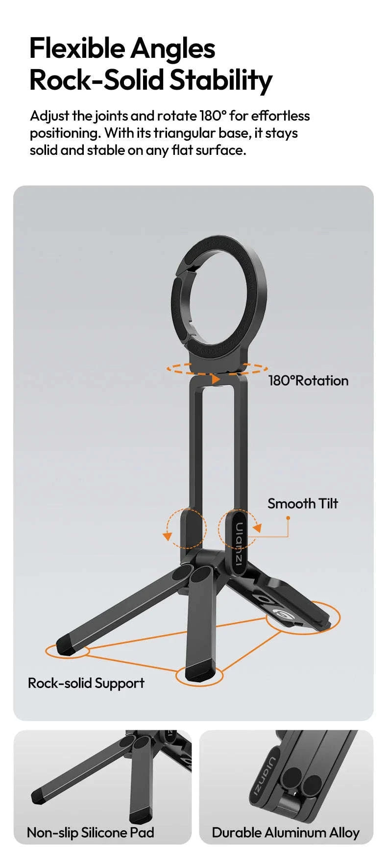 Ulanzi MA38 MagLock Magnetic Phone Stand with Hidden Hook-MA38 / China Mainland