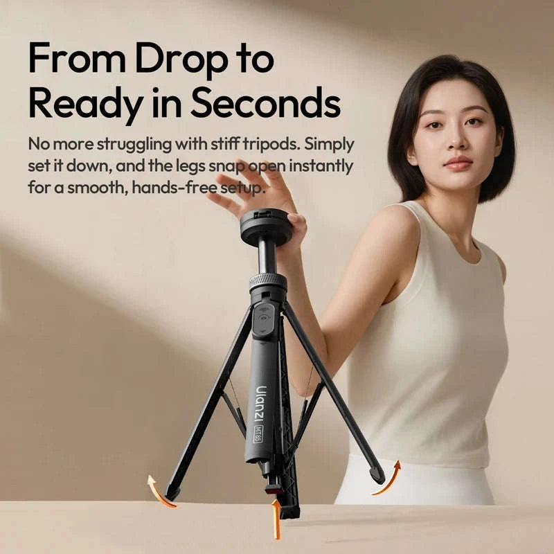 Ulanzi MT-85 MagSafe Phone Tripod & 150cm Selfie Stick with Remote-Black / China Mainland
