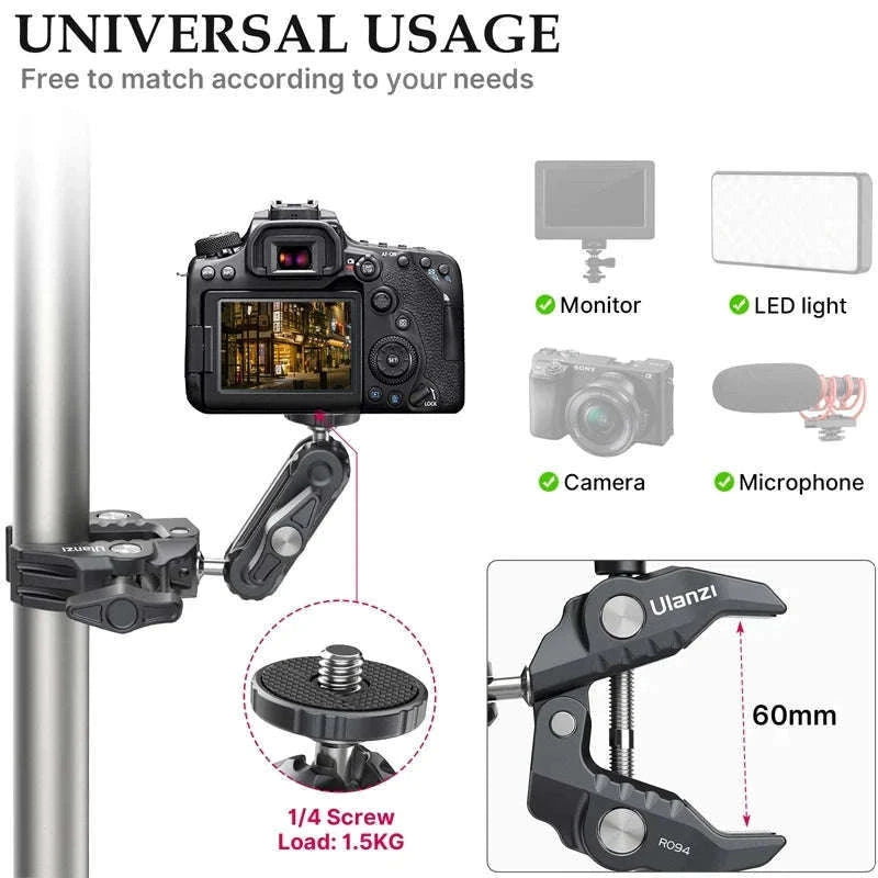 Ulanzi R094 Metal Super Clamp with Double Ball Head-2PCS R094 / China Mainland