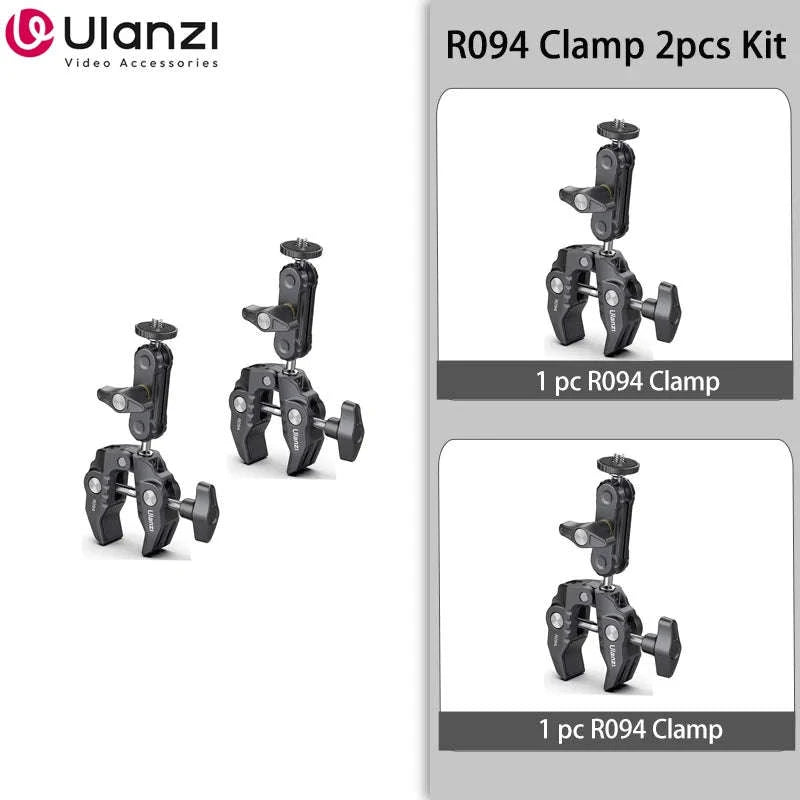 Ulanzi R094 Metal Super Clamp with Double Ball Head-2PCS R094 / China Mainland